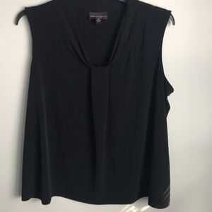 Classic Black sleeveless shell w/ tie neck detail